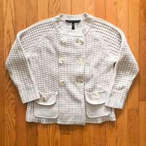 💫2xHP!💫 BCBG Max Azria Beige Cropped Waffle Knit Cardigan